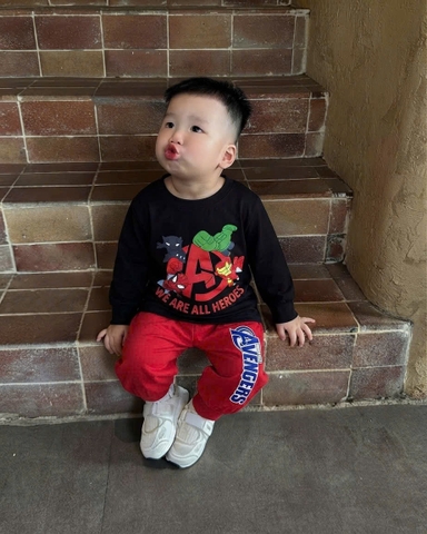 BT1069-Combo bộ nỉ dài tay siêu nhân bé 8-25kg