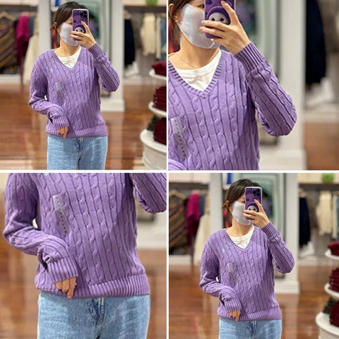 A488--Áo len cadigan Tím Hot Hit hàng nhà máy đủ tem