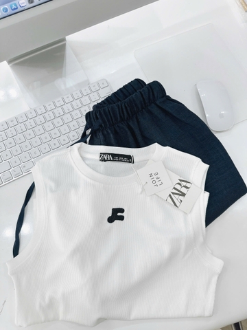 ☘️SET495- SET QUẦN SUÔNG DÂY DÚT MIX ÁO TĂM LẠNH 🌿