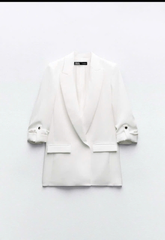 A134-Áo vest tay lật 3 lớp 2 màu xanh trắng