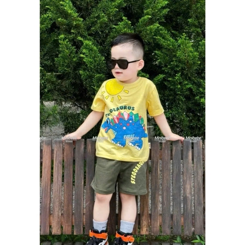 BT544- Bộ áo cotton Stego mix quần nỉ màu rêu