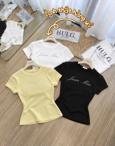 A799- Set 3 áo thun body thêu chữ vàng đen trắng