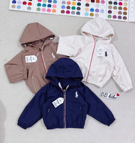 AOKID04-Áo gió trẻ em 2 lớp ló lông có mũ 3 màu