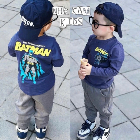 BN215-BỘ THU ĐÔNG BATMAN áo cotton mix quần nỉ bé trai VNXK