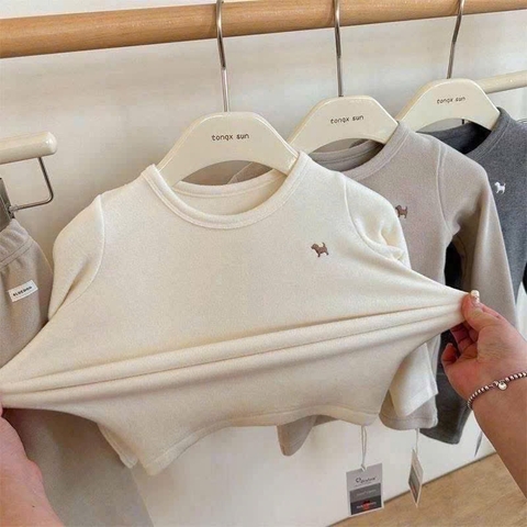 Bt692- Combo 3 bộ nỉ bông thêu tag con vật trẻ em