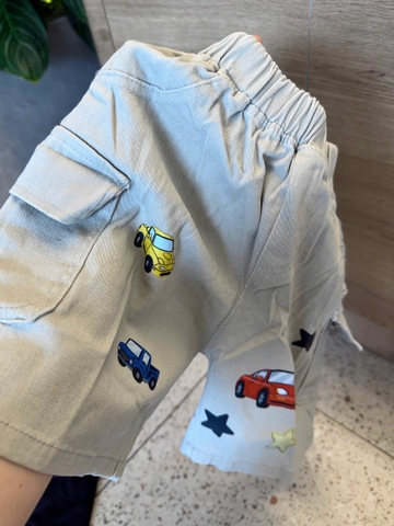 BT860-Bộ áp thun khủng long đen cộc tay phối quần short 9-22kg