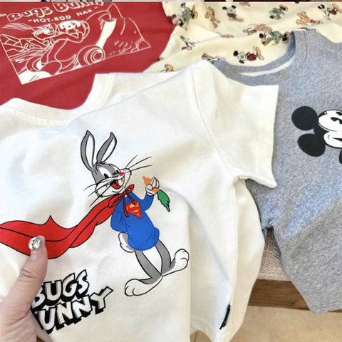 CB239- Combo 4 áo phông cộc tay in hoạt hình trẻ em