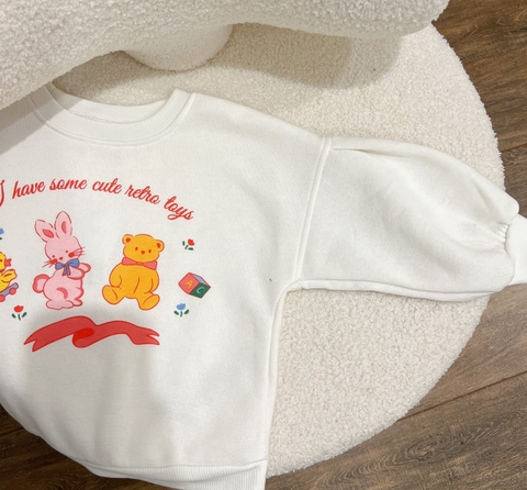 BN060-Bộ nỉ quần loe hồng SOME CUTE trẻ em VNXK