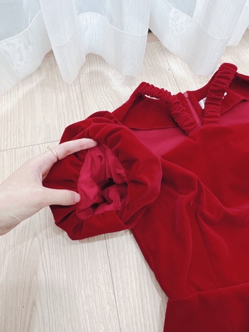 SET ÁO DÀI NHUNG CHUN CHÉO MIX QUẦN LỤA ĐEN