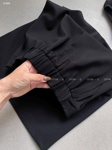 SET742-Bộ áo thun đen phối chân váy midi dài vải mì Hàn