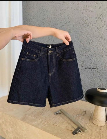 Quan098- Quần short jean xanh than We