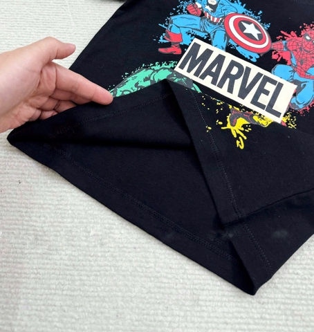 BT173 - Bộ cotton MARVEL loang đen mix quần cua màu rêu