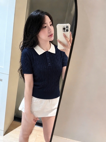 A720-Áo len cộc tay cổ bẻn3 màu hàng nhà máy đủ tem