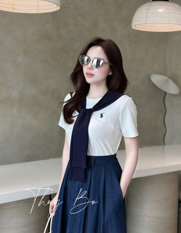 🍀SET510 -nSET CHÂN VÁY LY XANH  PHỐI ÁO CT KÈM PHỤ KIỆN 🌷