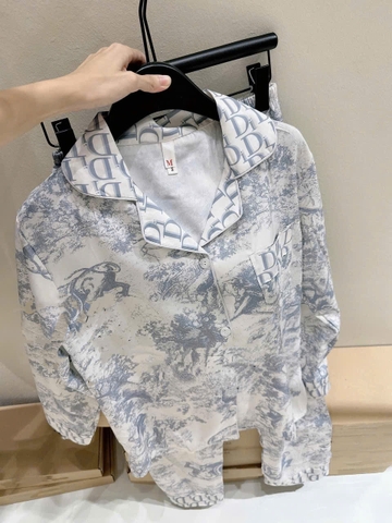 SET352-Bộ lụa dài tay QUẢNG CHÂU màu xanh đá nhạt