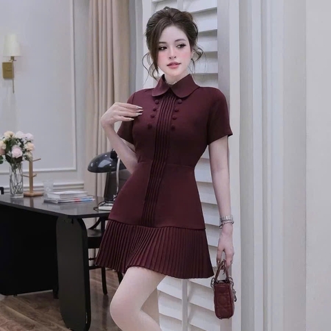 ☘️ dam150- VÁY LI CÚC BỌC 2 MẦU đỏ trắng  ☘️