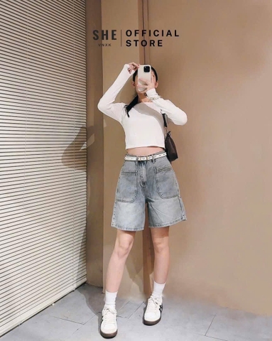 Quan054-Quần jeans ngố xám khói  hàng nhà máy full tem