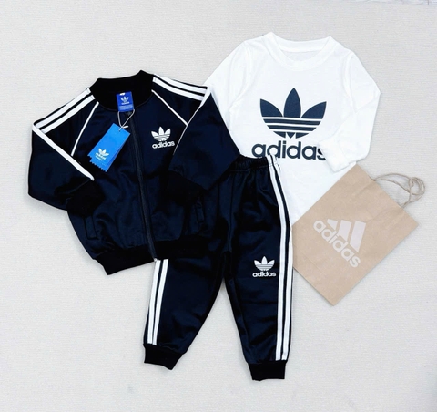 BN129-Combo 3 món cho bé gồm áo khoác, quần nỉ dài và áo thun trắng VNXK