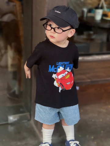 CB294- Combo 3 áo tem HERO vàng,đeb,ghi cotton bé trai