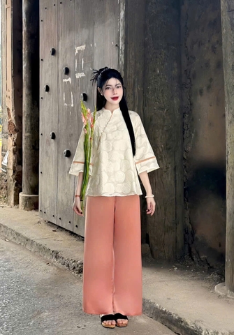 SET441-SET PHÁP PHỤC HOA HỒNG VIỀN 2 LỚP