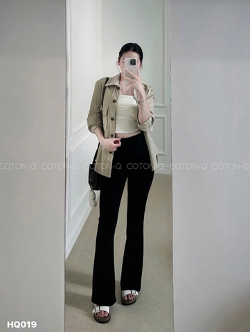 Quan070- quần dài loe chất tăm 2 màu đen-ghi 98cm