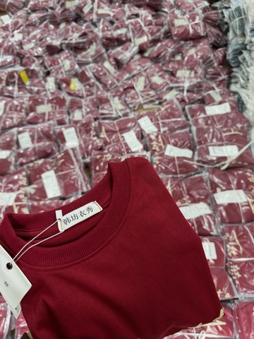 A174-Áo đỏ đỏ   TẾT ƠI full size gia đình chất cotton đep