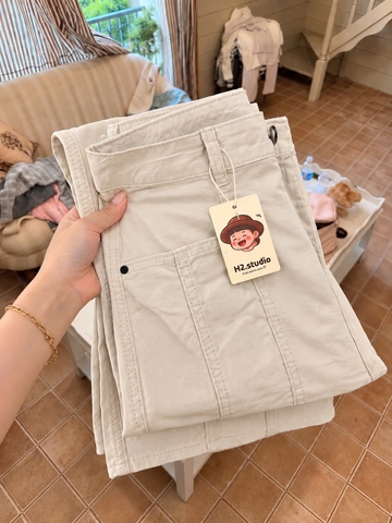 QUAN125- Quần kaki dài ống rộng 3 màu