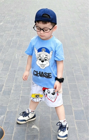 BT452- Bộ cứ hộ xanh quần trắng  bé trai loại đẹp