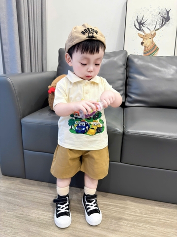 BT872-Bộ áp POLO  oto cộc tay phối quần short 9-22kg