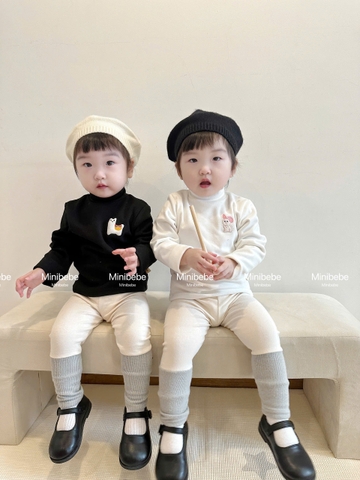 CB18-Combo 3 áo bé trai thêu tag xù cổ 3 phân chá nỉ ấm