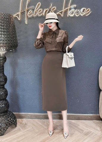 ☘️A161- ÁO SƠ MI GU KẺ NƠ 2 LỚP 2 MÀU☘️