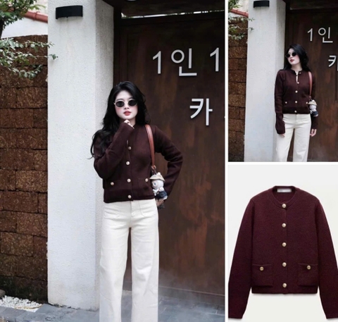 Set632- Bộ cotton zip trắng in cún dáng cộc