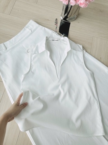 SET578- Set kẻ xanh cộc đính hoa nổi viền ren chân chất kẻ mát