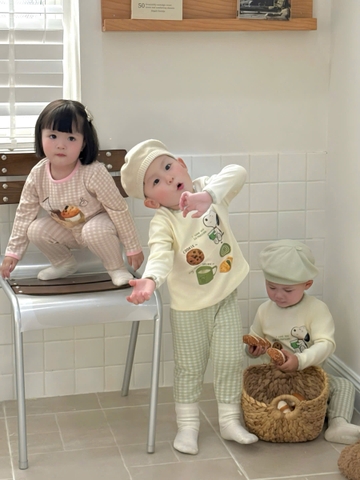 BT662- Bộ home wear  chất cotton zip đẹp quần kẻ