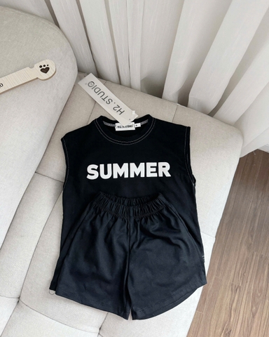 CB262-Combo 2 bộ SUMMER đen trắng trẻ em chất coton 2 chiều