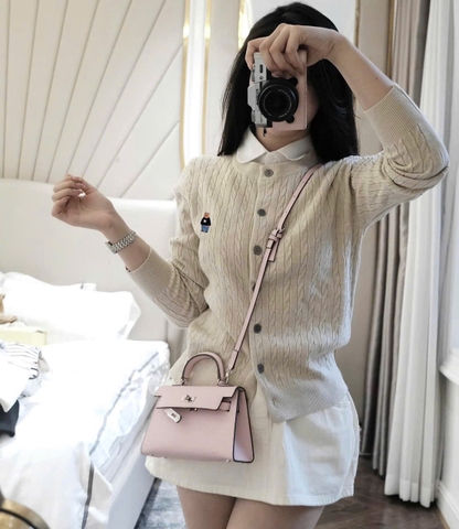 A407- Áo len thừng gấu màu be hàng nhà máy chuẩn