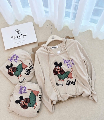 A763-Áo thun cotton có mũ dài tay