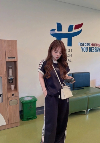 A721- Set Than mì cạp chữ áo cộc quần suông