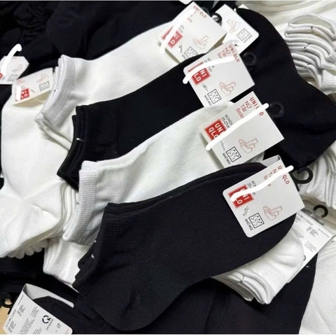 TatUNI-CB 10 đôi tất cổ ngắn màu đen-trắng-ghi