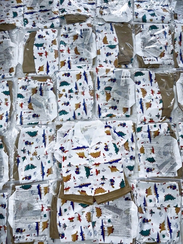 BT460- bộ áo sơ trang mi khủng long quần kaki màu be