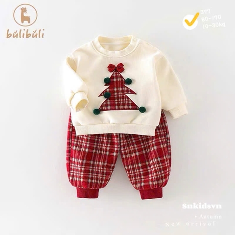 Bt753- Bộ nỉ hai da Noel 2 màu đính nổi đỏ- trắng