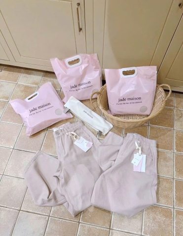 QUAN119- Quần JEANS suông hồng JADEMAISON kèm túi xách