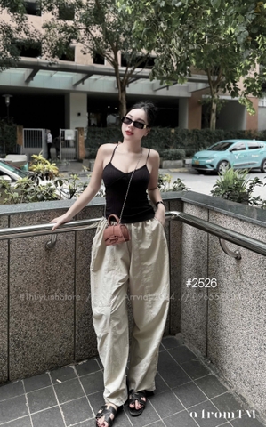 QUAN029- Quần gió cạp chun dáng bom 2 màu ghi,đen 1 cúc