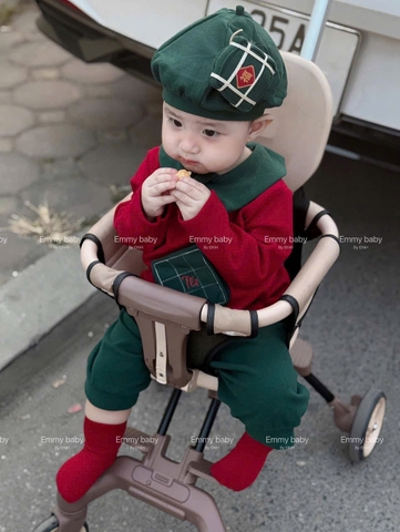 [KEM MU] Bt760- Bộ Tết kèm mũ nhồi chất nỉ lông mềm đẹp