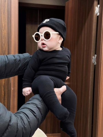 cb417- Combo 3 bộ cotton màu trơn dài tay