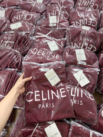 A212-Áo thun đỏ rượu  CE.LIN dáng suông loại đẹp