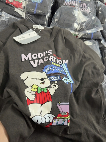 SET477-Set zip màu ghi MODI in lụa quần suông mix áo suông