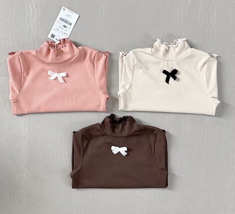 CB066- Combo 3 áo nơ ngực viền bèo trẻ em VNXK