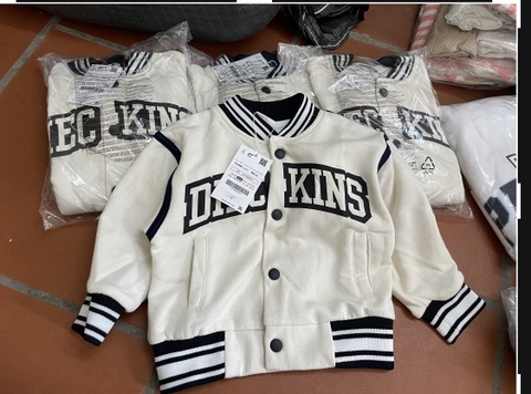 AOKID003- Áo bomber be KINS chạy viền kẻ đen trắng