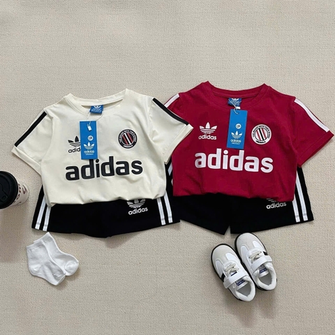 BT328-Bộ ĐÁT chữ 3 màu áo cotton mix quần cua